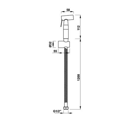 Vòi xịt vệ sinh có giá đỡ và dây sen 120 cm Hafele 589.25.991